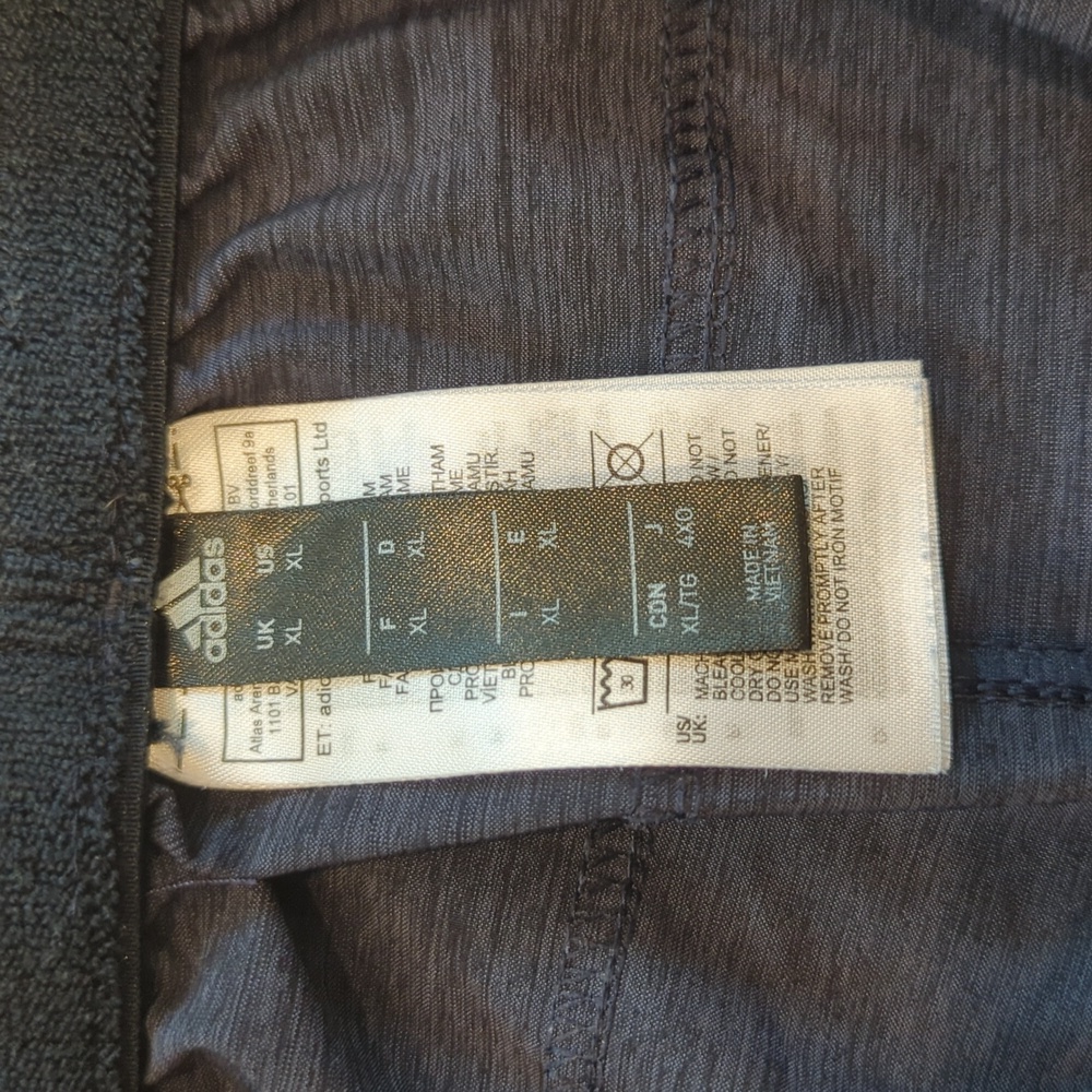 Adidas Gym Shorts with Elastic Waist Dark Blue Size XL - Picture 3 of 6